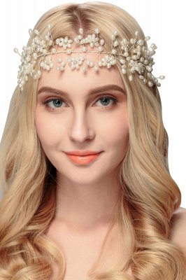 Beautiful Alloy ＆Imitation Pearls Party Headbands Headpiece with Rhinestone_2