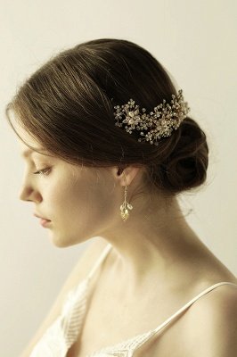 Luxury glamourous Alloy＆Rhinestone Special Occasion ＆Wedding Headbands Headpiece with Imitation Pearls_5