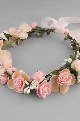 Blume Kunststoff Besondere Anlässe Blumen-Mädchen-Kopfbedeckung Kopfschmuck mit Nachahmungen von Perlen_1