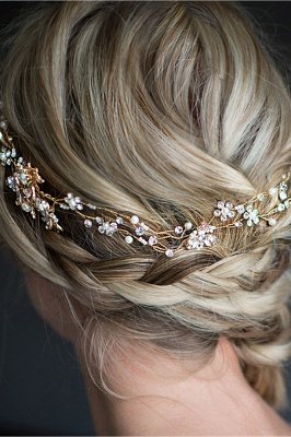 Beautiful Alloy ＆Imitation Pearls Special Occasion Hairpins Headpiece with Rhinestone_5