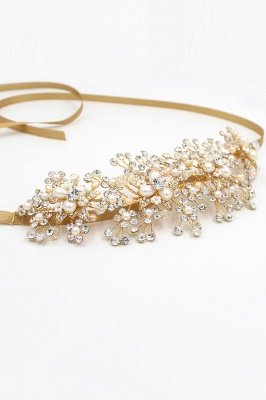 Luxury glamourous Alloy＆Rhinestone Special Occasion ＆Wedding Headbands Headpiece with Imitation Pearls_9