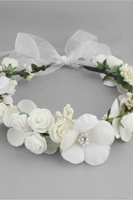 Flower Plastic Special Occasion Flower-Girl's-Headwear Headpiece with Imitation Pearls_2