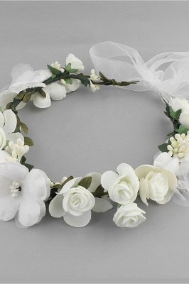 Blume Kunststoff Besondere Anlässe Blumen-Mädchen-Kopfbedeckung Kopfschmuck mit Nachahmungen von Perlen_5