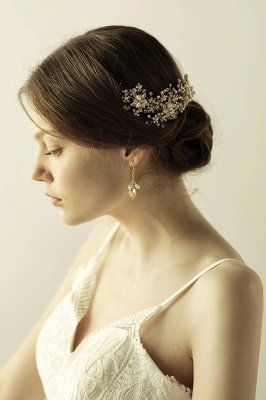 Luxury glamourous Alloy＆Rhinestone Special Occasion ＆Wedding Headbands Headpiece with Imitation Pearls_3