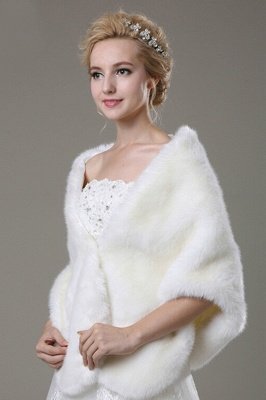 Luxus-warme Tulle Weiß Halbarm lässig Braut Hochzeit Wraps_1