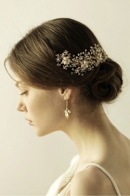 Luxury glamourous Alloy＆Rhinestone Special Occasion ＆Wedding Headbands Headpiece with Imitation Pearls_4