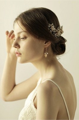 Luxury glamourous Alloy＆Rhinestone Special Occasion ＆Wedding Headbands Headpiece with Imitation Pearls_7