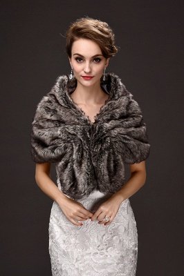 Fashion Warm Ruffle Tulle  Silver Half-Sleeves Casual Wraps