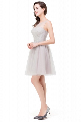 HARLOW | Elegant A-line Crew Mini Silver Bridesmaid Dresses With Ruffle_6