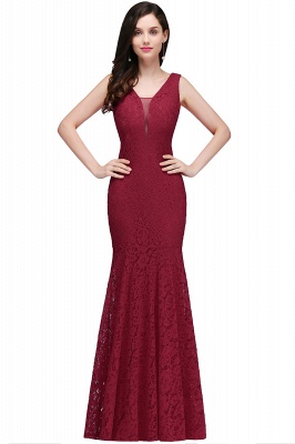 CLARISSA |Mermaid Floor-length Lace Red Prom Dress_1