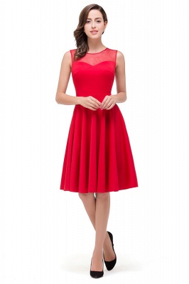 HARMONY | A-line Crew Knee-length Red Bridesmaid Dresses_1