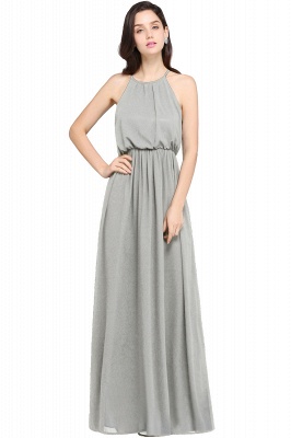 CHEYENNE | A-line Floor-length Chiffon Navy Blue Simple Prom Dress_8