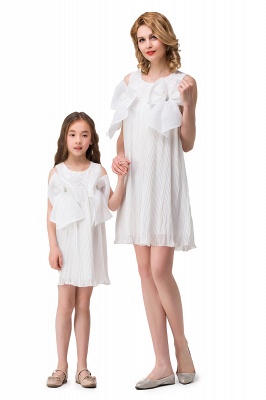 HELENA | A-line Mini Chiffon Jewel Strapless Bowknot Lace Mother Daughter Dresses_1