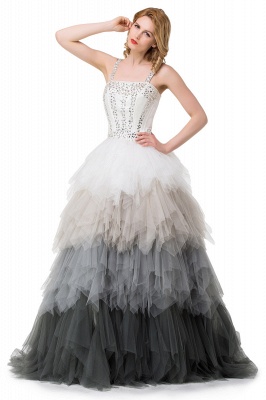 HEAVENLY| Ball Gown Floor Length Spaghetti Straps Beadings Tulle Mother Daughter Dresses_5