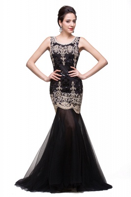 GIOVANNA | Mermaid Scoop Sweep-length Black Formal Dresses With Sequins_3