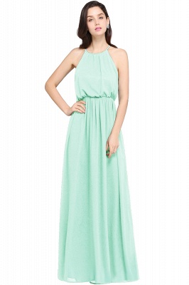 CHEYENNE | A-line Floor-length Chiffon Navy Blue Simple Prom Dress_10