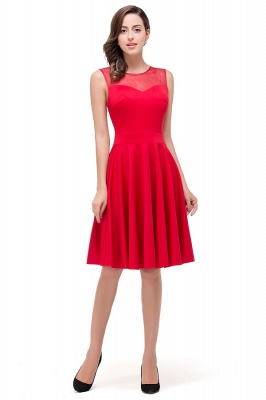 HARMONY | A-line Crew Knee-length Red Bridesmaid Dresses_3