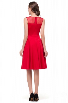 HARMONY | A-line Crew Knee-length Red Bridesmaid Dresses_8