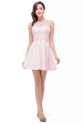 HARMONI | Cute A-line Crew Mini Bridesmaid Dresses With Applique_1