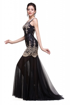 GIOVANNA | Mermaid Scoop Sweep-length Black Formal Dresses With Sequins_4