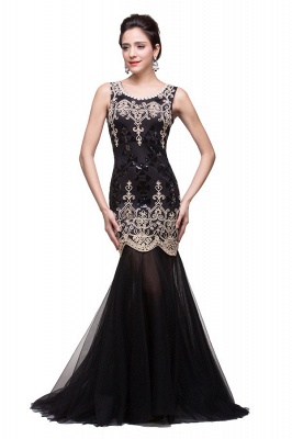 GIOVANNA | Sirène Scoop Sweep-longueur robes formelles noires avec des paillettes_5