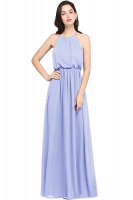 CHEYENNE | A-line Floor-length Chiffon Navy Blue Simple Prom Dress_4