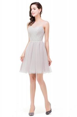 HARLOW | Elegant A-line Crew Mini Silver Bridesmaid Dresses With Ruffle_4