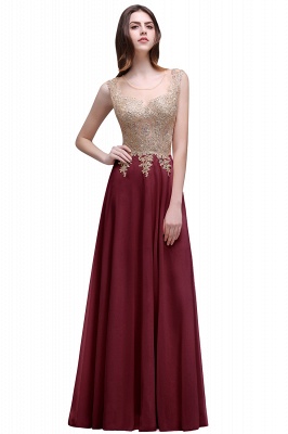 ALAYNA | Sheath Jewel Long Chiffon Evening Dresses With Applique_1