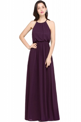 CHEYENNE | A-line Floor-length Chiffon Navy Blue Simple Prom Dress_3