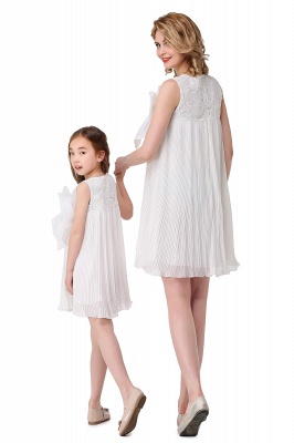 HELENA | A-line Mini Chiffon Jewel Strapless Bowknot Lace Mother Daughter Dresses_3