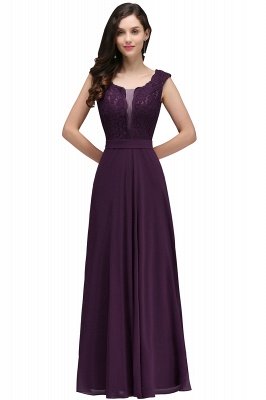 CORINNE | A-line Floor-length Lace Burgundy Elegant Prom Dress_2