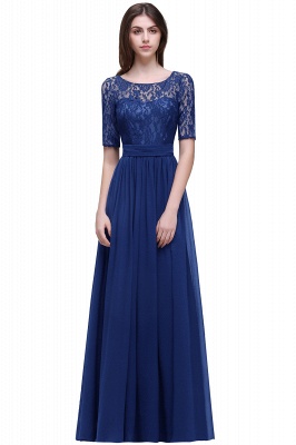 AUBRIELLE | A-line Scoop Chiffon Elegant Prom Dress With Lace_5