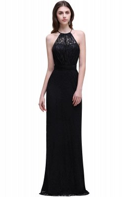 CHARLEE | Column Floor length Halter Navy blue Prom Dress_4