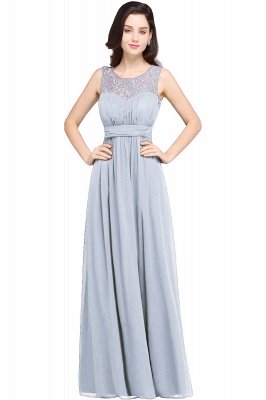 CHELSEA | Sheath Round neck Floor-length Navy Blue Prom Dress_4