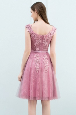 WILMA | Ball Gown Illusion Neckline Tea Length Lace Tulle Dusty Pink Prom Dresses with Beading_10
