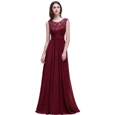 AUDRINA | A-Linie Scoop Chiffon Abendkleid mit Spitze_2