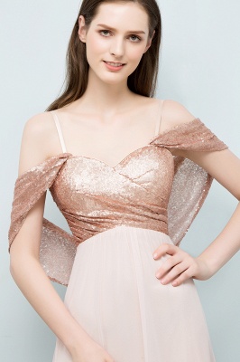 A-line Chiffon Sequins Straps Sweetheart Sleeveless Floor-Length Bridesmaid Dresses_5