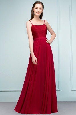 JULIANNE | A-line Spaghetti Floor Length Lace Appliques Prom Dresses_1