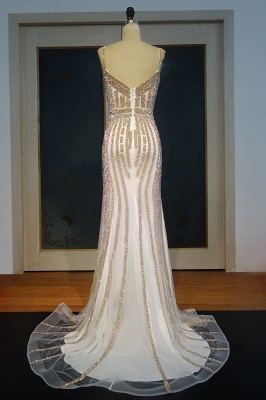 JAYLEEN | Mermaid Sweetheart Long Spaghetti Champagne Sequined Prom Dresses_3