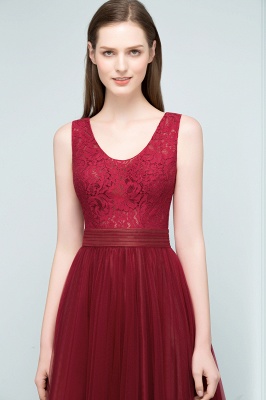 JULIANNA | A-Linie Scoop Long Sleevless Spitze Top Burgund Tulle Prom Kleider_6