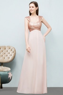 A-line Chiffon Sequins Straps Sweetheart Sleeveless Floor-Length Bridesmaid Dresses_3