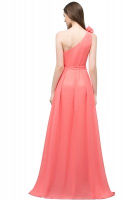 VALERIA | A-line One Shoulder Floor Length Chiffon Prom Dresses with Bow Sash_3