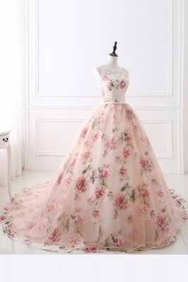 ALIA | Ball Gown Sweetheart Vintage Organza Evening Dresses With Print_9