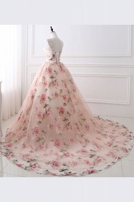 ALIA | Ball Gown Sweetheart Vintage Organza Evening Dresses With Print_8