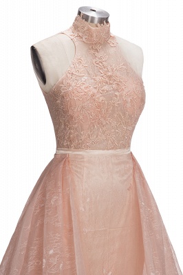 TILDA | Sheath Illusion Overskirt High-Neck Sleeveless Lace Prom Dresses_8