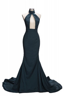 URSULA | Mermaid Halter Floor Length Hollow Front Prom Dresses_1
