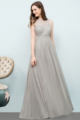 SILVIA | A-line Sleeveless Long Lace Top Chiffon Bridesmaid Dresses_2