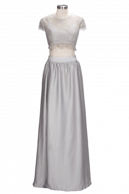 VIVIEN | A-line Two-piece Floor Length Lace Top Prom Dresses_1