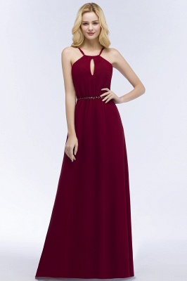 ROMA | A-line Keyhole Neckline Spaghetti Bridesmaid Dresses with Beading Sash_6