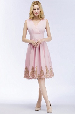 ROSEANNE | A-line V-neck Knee Length Sleeveless Appliques Homecoming Dresses_6